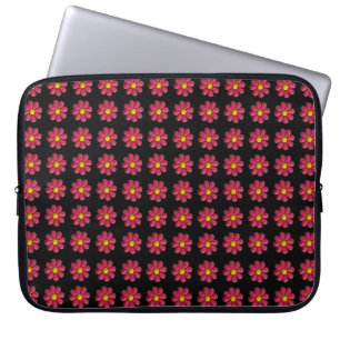 Plasticine Red Flower Mönster på Black Laptop Fodral