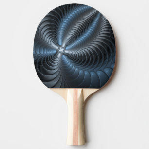 Plastisk Blå Grå 3D Fraktal Konst Modern Abstrakt Pingisracket