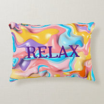 Plastiska abstrakta former med Relax-text