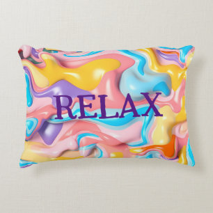 Plastiska abstrakta former med Relax-text Prydnadskudde