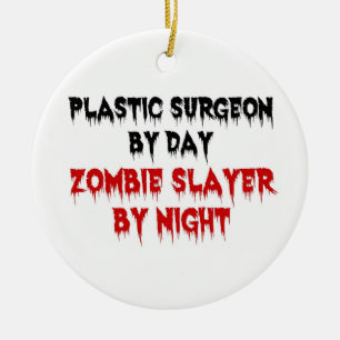 Plastkirurg efter dag Zombie Sayer efter natt Julgransprydnad Keramik