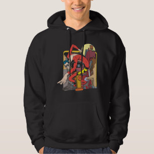 Plastmänniskans form i staden sweatshirt med luva