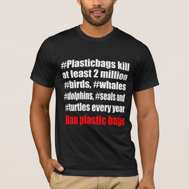 Plastpåsesvart Tee Shirt (Framsida)
