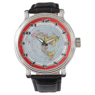 Plat Earth Gleasons Stationary Karta i världen Armbandsur