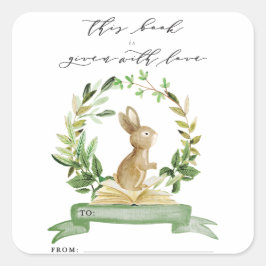 Plåt för Bok-teman för babyskor för bok Fyrkantigt Klistermärke