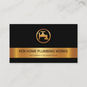 Plåt för Logotyp av Faucet i Guld Visitkort