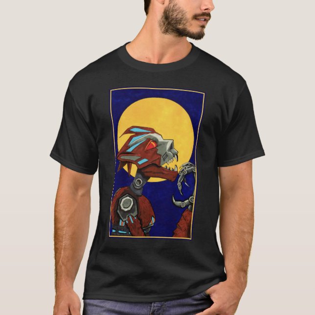 Plåt tjuter det robotiska varulvset t shirt (Framsida)