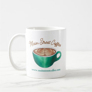 Plat White Latte Cappuccino Coffee Shop House Café Kaffemugg