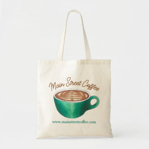 Plat White Latte Cappuccino Coffee Shop House Café Tygkasse