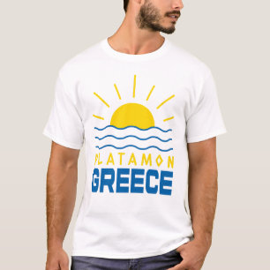 Platamon Greece Sunshine and Sea Manar White T Shirt