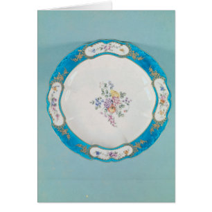 Plate dekorerade med en blommönster, Sevres Hälsningskort