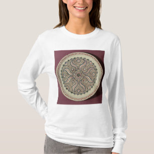 Plate dekorerade med ett flammamönster tee shirt