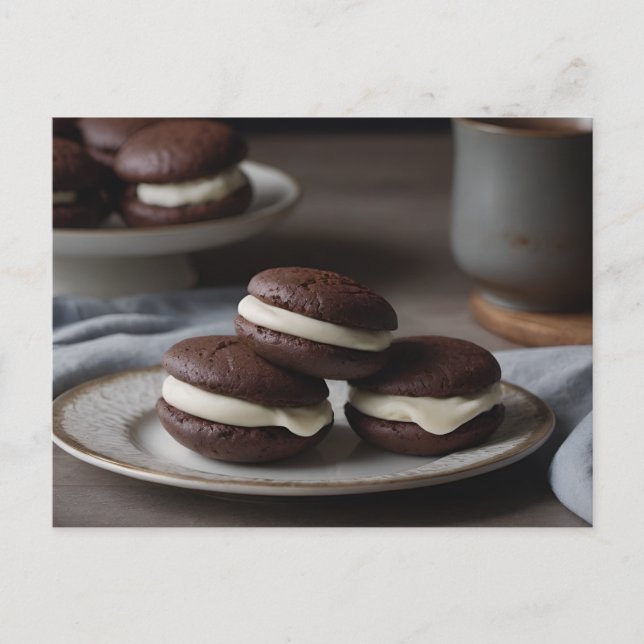 Plate of Chocolate Whoopie Pies Vykort (Framsida)