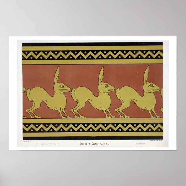 Plate VII från "Studies in Design", c.1874-76 (bel Poster (Framsidan)