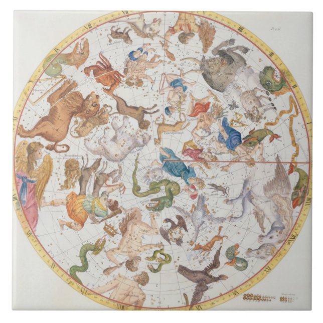 Plätera 26 från "kartboken Coelestis", vid John Kakelplatta (Framsidan)