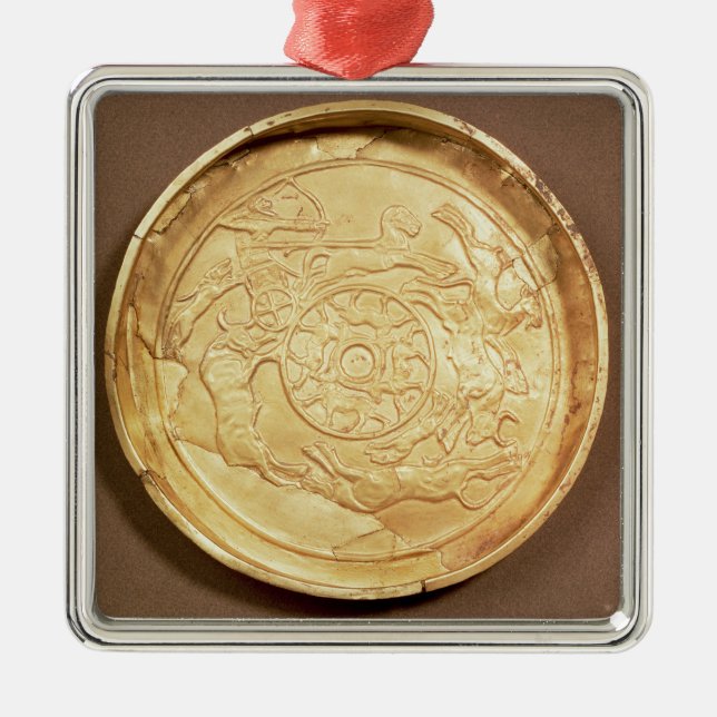 Plätera (guld) julgransprydnad metall (Framsidan)