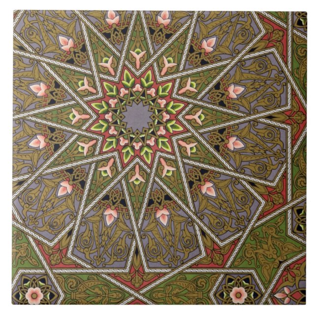 Plätera I från "studier i design", c.1874-76 Kakelplatta (Framsidan)