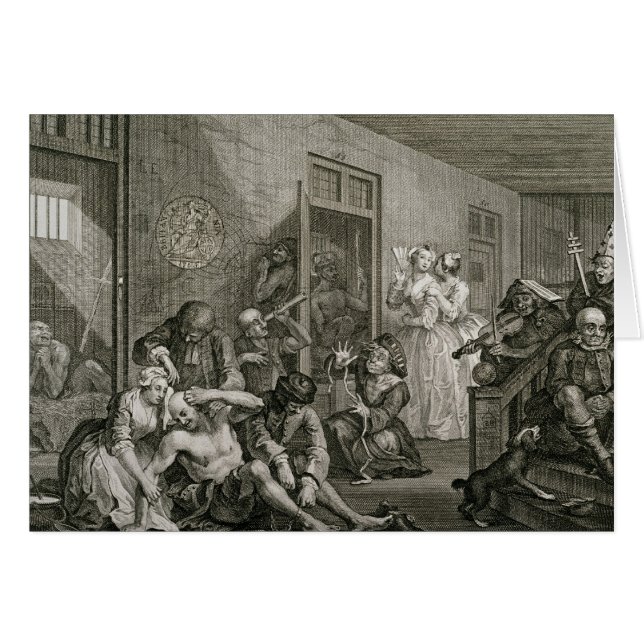 Plätera VIII från en rakes framsteg, 1735 Hälsningskort (Framsidan Horizontal)