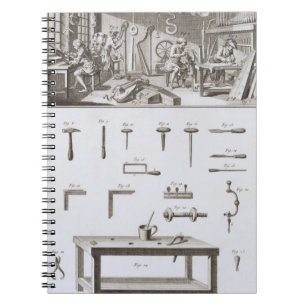 Plätera XVIII: Instrumenteratillverkare seminariu Anteckningsbok Med Spiral