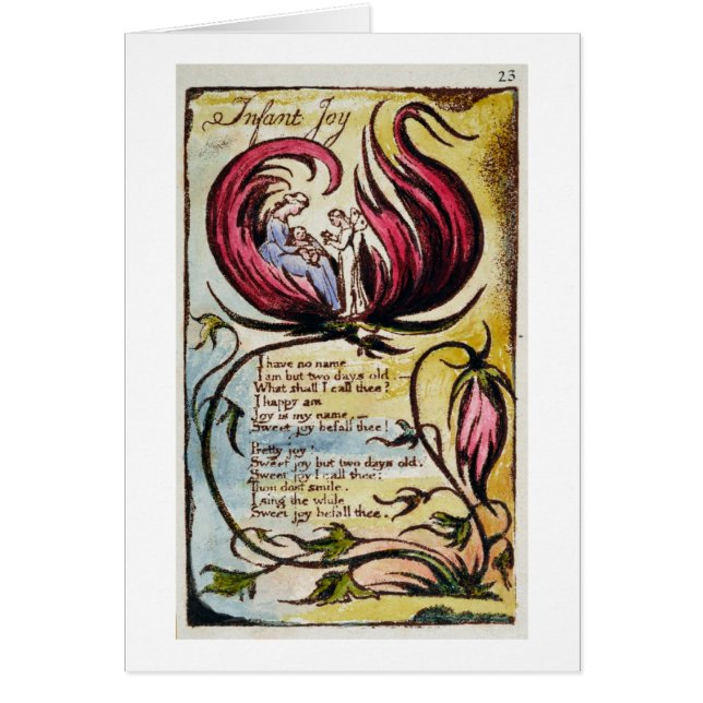 "Pläterar begynna glädje", 23 från 'sånger av Hälsningskort (Framsidan)