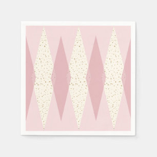 Pläterar modernt rosa Argyle för det mitt- Pappersservett