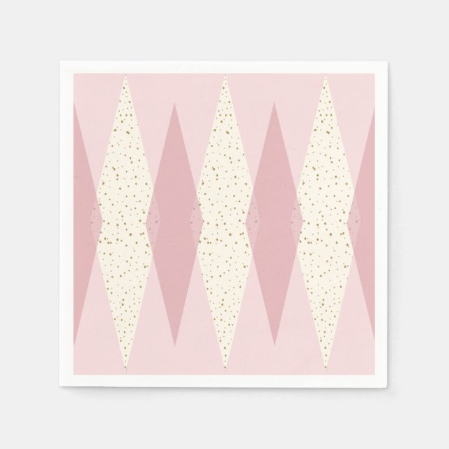 Pläterar modernt rosa Argyle för det mitt- Pappersservett (Framsidan)