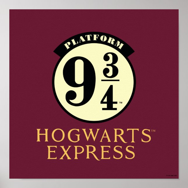 Platform 9 3/4 HOGWARTS™ EXPRESS-ikon Poster (Framsidan)
