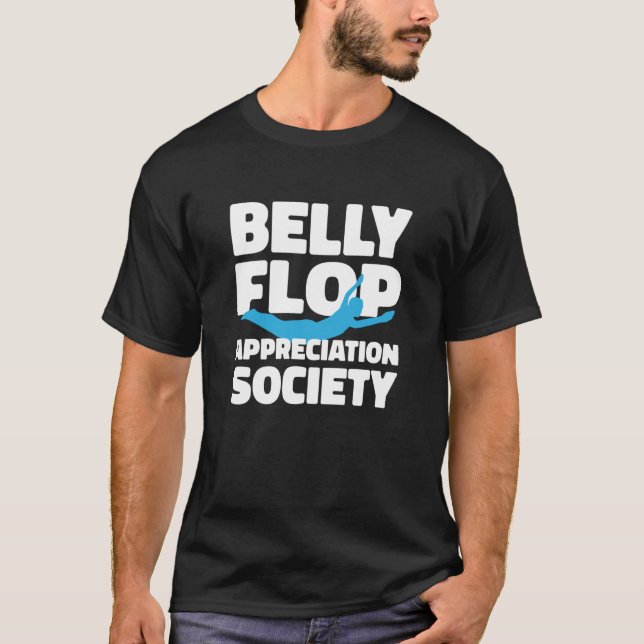 Platform Diver Belly Flop Springboard Diving T Shirt (Framsida)