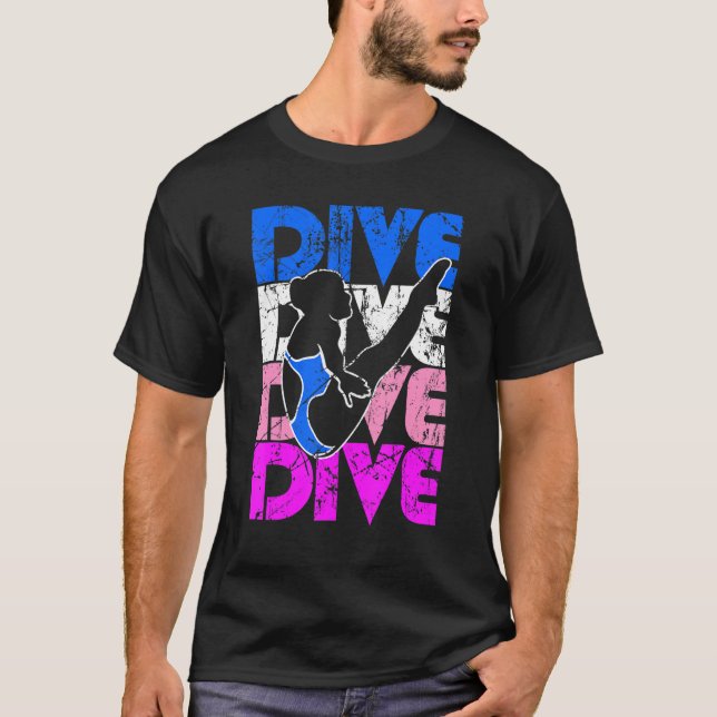 Platform Diver Girl Springboard Diving 1 T Shirt (Framsida)