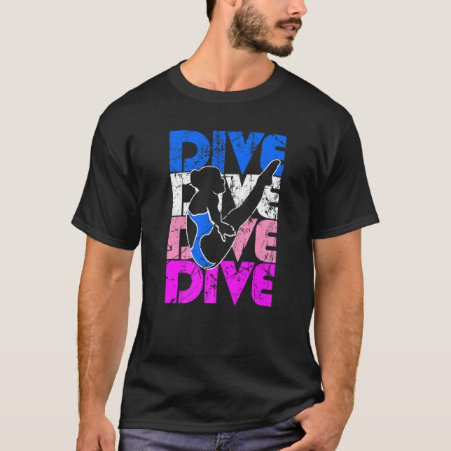 Platform Diver Girl Springboard Diving 2 T Shirt (Framsida)