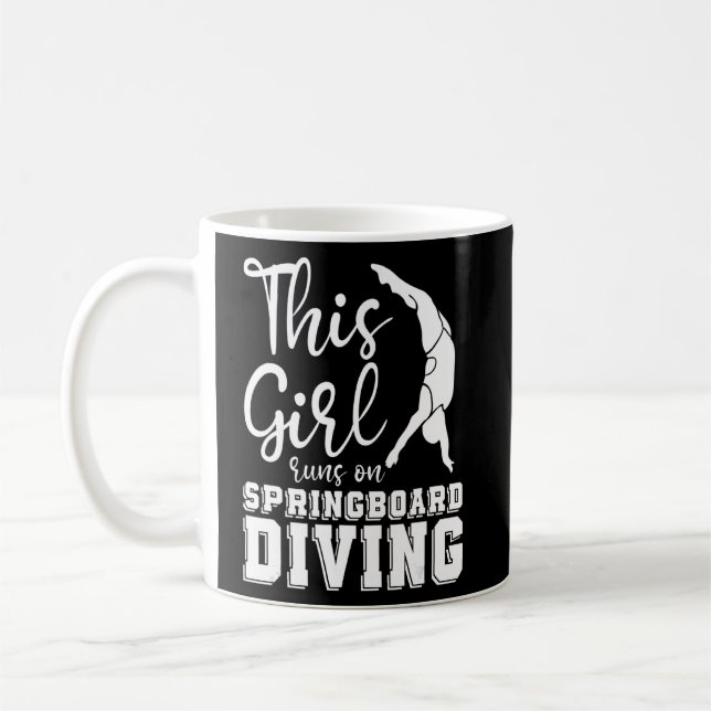 Platform Diver Girl - Springboard Diving Kaffemugg (Vänster)