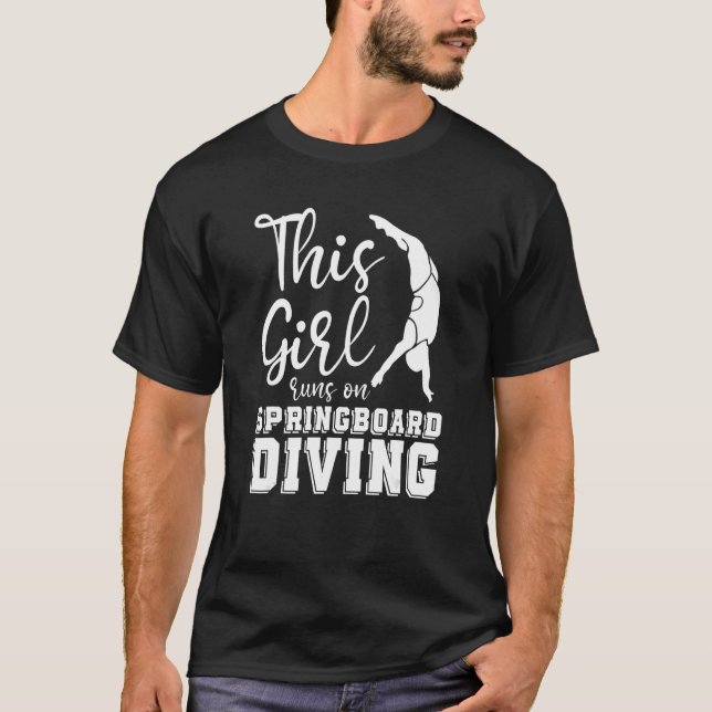 Platform Diver Girl - Springboard Diving T Shirt (Framsida)