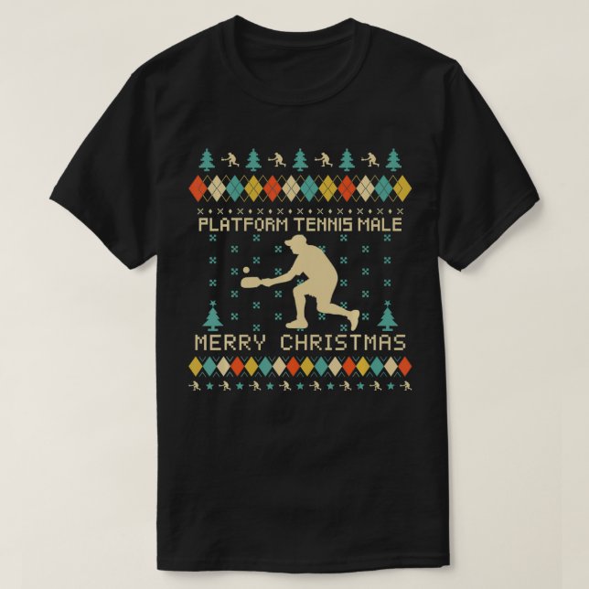 PLATFORM TENNIS MALE Funny Ugly Christmas Sweater  T Shirt (Design framsida)
