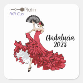 Platin, AXA Kopp Sticker (Andalucía)-Black Text Fyrkantigt Klistermärke