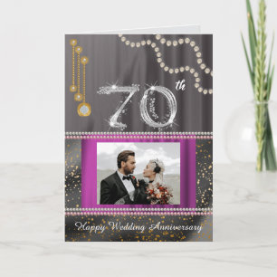 Platina 70-års bröllopsjubileum & Foto Kort