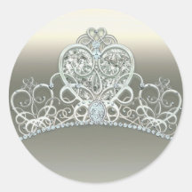 Platina Elfenbens Princesshjärta Tiara Födelsedags