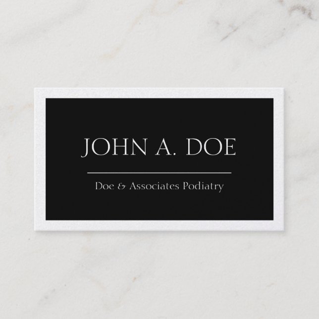 Platina för baner för svart för läkarundersökning visitkort (Framsida)