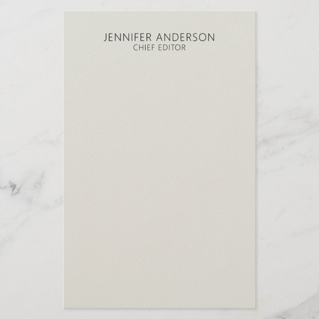Platina Grå Professionell Modern Enkel Minimalisti Brevpapper (Framsida)