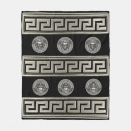 Platina Medusa Meander Grekisk Nyckel Designer Fleecefilt