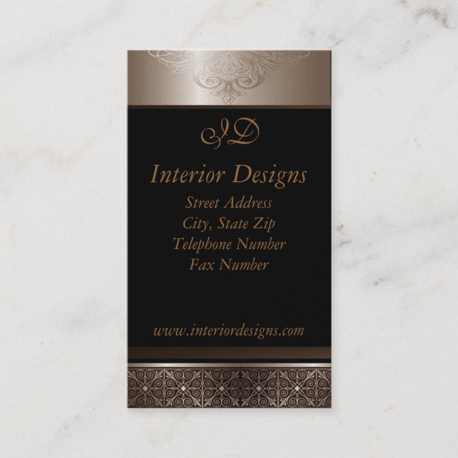 Platina på svart visitkortar visitkort (Framsida)