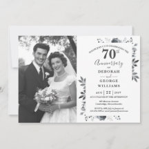 Platinablommig 70-års bröllopsdag foto