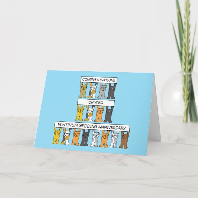 Platinabröllopsdaggrattis Kort (Framsida)