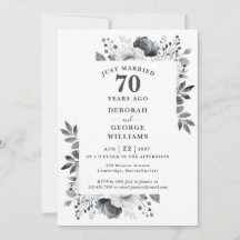 Platinum 70-årsjubileum för vigsel Monogram Blommi