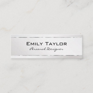 Platinum Background Silver Trim Mini Visitkort