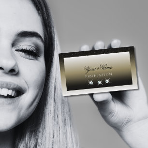 Platinum Beige Gradient Gnistra Diamonds Elegant Visitkort