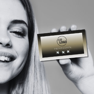 Platinum Beige Gradient Gnistra Diamonds med Logot Visitkort