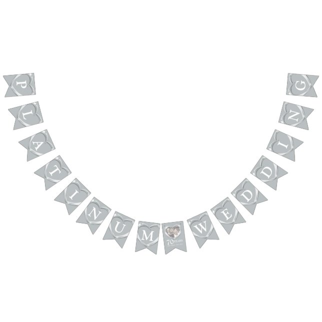 Platinum bröllop-årsdagen 70:e fotobuntning vimplar (Alla)