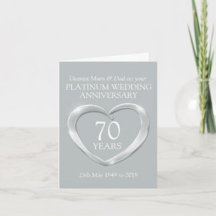 Platinum bröllopsdag mamma och pappa kort