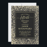Platinum Glitter Black 50:e Födelsedagsfesten Invi Inbjudningar<br><div class="desc">Platinum glitter 50:e födelsedagsfest inbjudan på svart med en rustisk elegant typografi. Enkel och elegant.</div>
