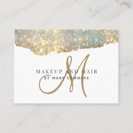 Platinum Glitter Guld Monogram Makeup Artist Busi Visitkort